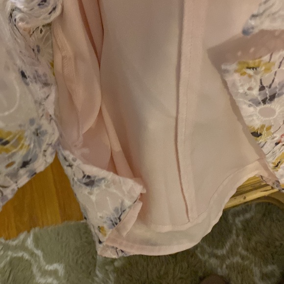 NWT LOFT BLUSH EYELET LINED WITH PALE FLOWERS SUMMER CAMISOL - Picture 7 of 8